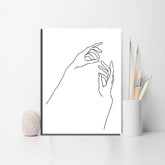 Painting by Numbers Line Drawing Art Silhouette Hands VII